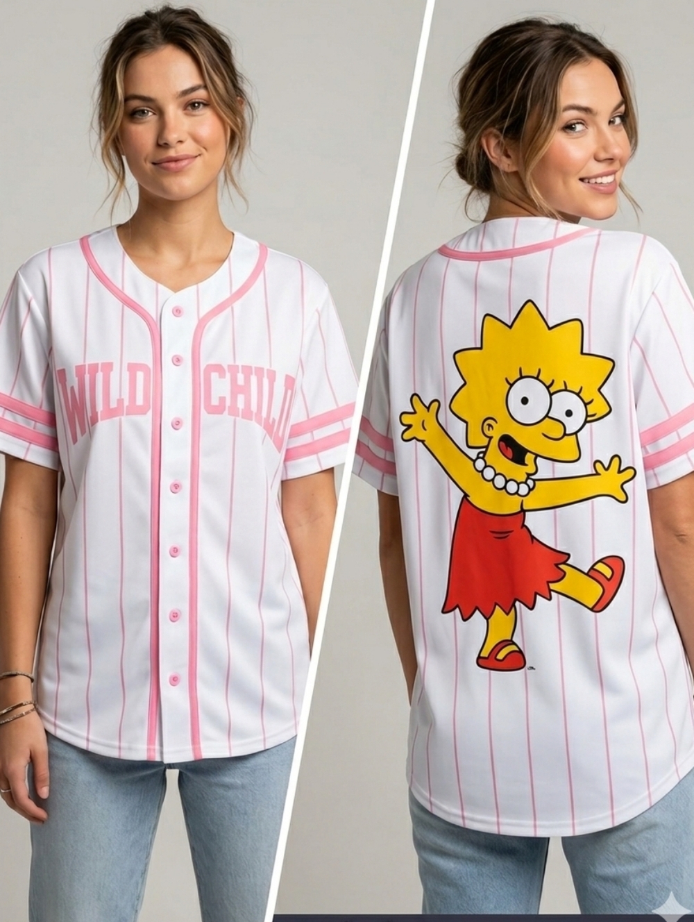 NWT The Simpsons "Wild Child" Lisa Baseball Jersey - Size L